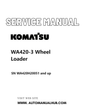 Komatsu WA420-3 Wheel Loader Service And Repair Manual SN WA420H20051 and up PDF