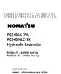 Komatsu PC340LC-7K, PC340NLC-7K Hydraulic Excavator Service And Repair Manual SN K40001 and up PDF