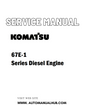 Komatsu 67E-1 Series Diesel Engine Service And Repair Manual - PDF