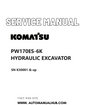 KOMATSU PW170ES-6K HYDRAULIC EXCAVATOR SERVICE AND REPAIR MANUAL SN K30001 & up PDF