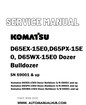Komatsu D65EX-15E0, D65PX-15E0, D65WX-15E0 Dozer Bulldozer Service And Repair Manual SN 69001 & up - PDF