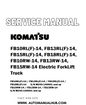 Komatsu FB10RL(F)-14, FB13RL(F)-14, FB15RL(F)-14, FB18RL(F)-14,  FB10RW-14, FB13RW-14, FB15RW-14 Electric ForkLift Truck Service And Repair Manual - PDF