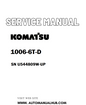 Komatsu 1006-6T-D Service And Repair Manual SN U544809W-UP - PDF