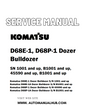 Komatsu D68E-1, D68P-1 Dozer Bulldozer Service And Repair Manual SN 1001 and up, B1001 and up, 45590 and up, B1001 and up - PDF