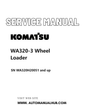 Komatsu WA320-3 Wheel Loader Service And Repair Manual SN WA320H20051 and up PDF