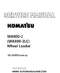 Komatsu WA800-2 (WA800-2LC) Wheel Loader Service And Repair Manual SN A20020 and up PDF