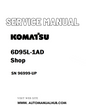 Komatsu 6D95L-1AD Shop Service And Repair Manual SN 96999-UP - PDF
