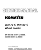 Komatsu WA470-6, WA480-6 Wheel Loader Service And Repair Manual SN WA470-85001 to 90000, WA480-85001 to 90000 PDF