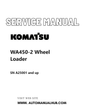 Komatsu WA450-2 Wheel Loader Service And Repair Manual SN A25001 and up PDF
