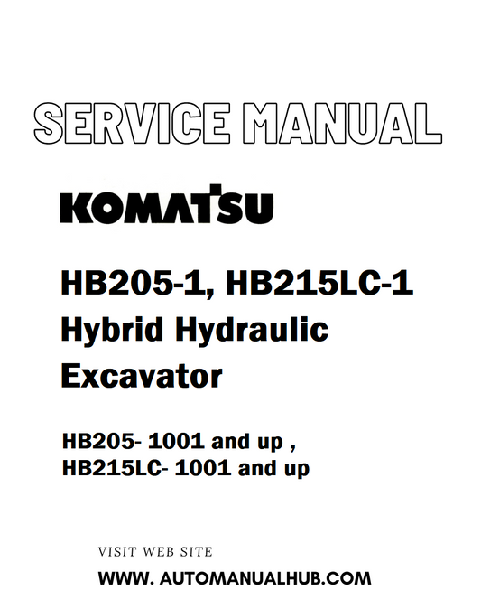 Komatsu HB205-1, HB215LC-1 Hybrid Hydraulic Excavator Service And Repair Manual - PDF