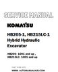 Komatsu HB205-1, HB215LC-1 Hybrid Hydraulic Excavator Service And Repair Manual - PDF