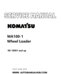 Komatsu WA100-1 Wheel Loader Service And Repair Manual SN 10001 and up PDF