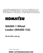 Komatsu WA600-1 Wheel Loader (WA600-1LE) Service And Repair Manual SN A51001 and up PDF