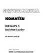Komatsu WB146PS-5 Backhoe Loader Service And Repair Manual SN A43001 and up PDF