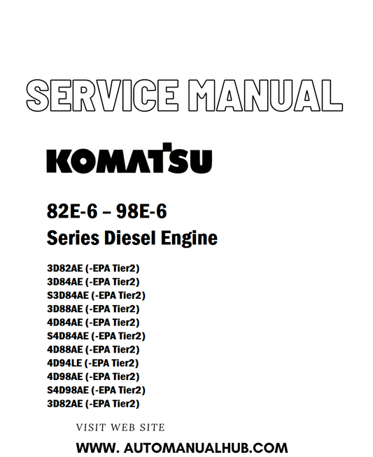 Komatsu 82E-6 – 98E-6 Series Diesel Engine Service And Repair Manual - PDF