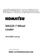 Komatsu WA320-7 Wheel Loader Service And Repair Manual SN A36001 and up PDF