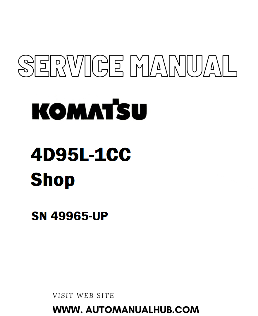 Komatsu 4D95L-1CC Shop Service And Repair Manual SN 49965-UP - PDF