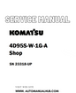 Komatsu 4D95S-W-1G-A Shop Service And Repair Manual SN 23318-UP - PDF