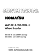 Komatsu WA180-3, WA180L-3 Wheel Loader Service And Repair Manual SN A80001 and up, 54001 and up PDF