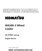 Komatsu WA500-3 Wheel Loader Service And Repair Manual SN A70001 and up PDF