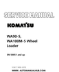Komatsu WA90-5, WA100M-5 Wheel Loader Service And Repair Manual SN 50051 and up PDF