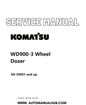 Komatsu WD900-3 Wheel Dozer Service And Repair Manual SN 50001 and up PDF