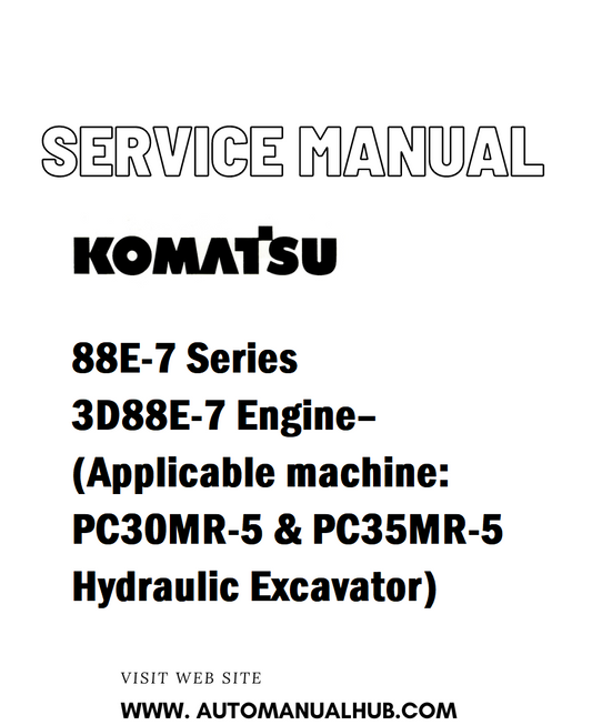 Komatsu 88E-7 Series Engine (3D88E-7) Service And Repair Manual - PDF