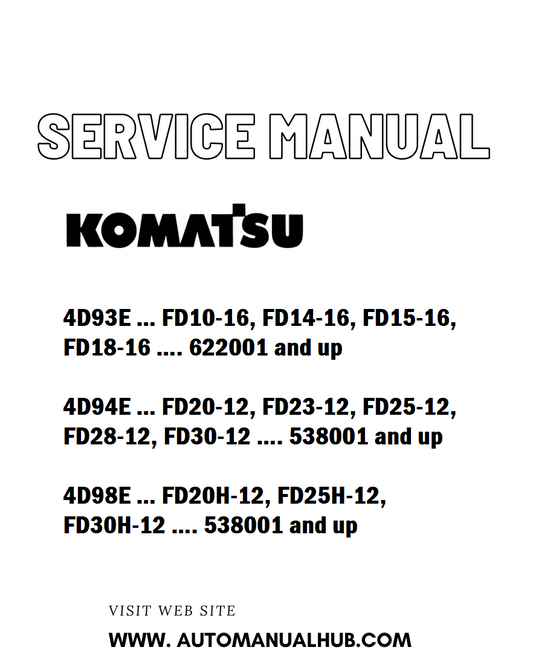 Komatsu 4D93E, 4D94E, 4D98E Engine Service And Repair Manual - PDF