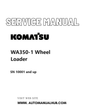 Komatsu WA350-1 Wheel Loader Service And Repair Manual SN 10001 and up PDF