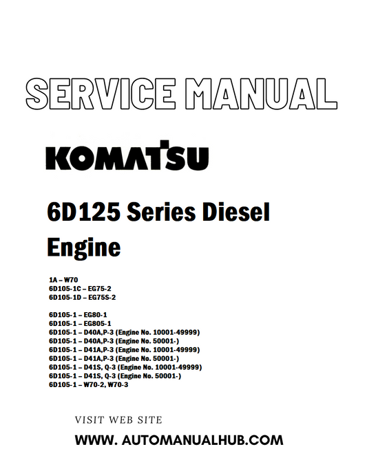 Komatsu 6D125 Series Diesel Engine Service And Repair Manual - PDF