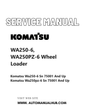 Komatsu WA250-6, WA250PZ-6 Wheel Loader Service And Repair Manual SN 75001 and up PDF