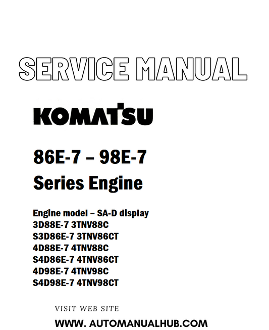 Komatsu 86E-7 – 98E-7 Series Engine Service And Repair Manual - PDF