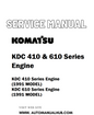 Komatsu KDC 410 & 610 Series Engine Service And Repair Manual - PDF