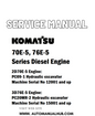 Komatsu 70E-5, 76E-5 Series Diesel Engine Service And Repair Manual - PDF