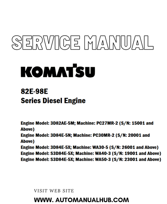 Komatsu 82E-98E Series Diesel Engine Service And Repair Manual - PDF