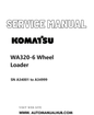 Komatsu WA320-6 Wheel Loader Service And Repair Manual SN A34001 to A34999 PDF