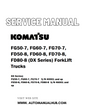 Komatsu FG50-7, FG60-7, FG70-7, FD50-8, FD60-8, FD70-8, FD80-8 (DX Series) ForkLift Trucks Service And Repair Manual - PDF