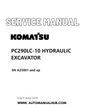 KOMATSU PC290LC-10 HYDRAULIC EXCAVATOR SERVICE AND REPAIR MANUAL SN A25001 and up PDF