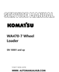 Komatsu WA470-7 Wheel Loader Service And Repair Manual SN 10001 and up PDF