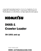 Komatsu D66S-1 Crawler Loader Service And Repair Manual SN 1001 and up - PDF