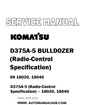 Komatsu D375A-5 BULLDOZER (Radio-Control Specification) Service And Repair Manual SN 18020, 18040 - PDF