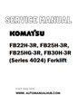 Komatsu FB22H-3R, FB25H-3R, FB25HG-3R, FB30H-3R (Series 4024) Forklift Service And Repair Manual - PDF