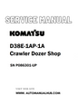 Komatsu D38E-1AP-1A Crawler Dozer Shop Service And Repair Manual SN P086301-UP - PDF