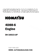 Komatsu 4D88-6 Engine Shop Service And Repair Manual SN 16615-UP - PDF