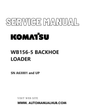KOMATSU WB156-5 BACKHOE LOADER SERVICE AND REPAIR MANUAL SN A63001 and UP PDF