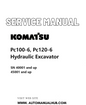 Komatsu Pc100-6, Pc120-6 Hydraulic Excavator Service And Repair Manual SN 40001 and up ,45001 and up PDF