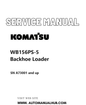 Komatsu WB156PS-5 Backhoe Loader Service And Repair Manual SN A73001 and up PDF