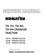 Komatsu TD-7H, TD-8H, TD-9H CRAWLER TRACTOR Service And Repair Manual SN CEBM003200 PDF