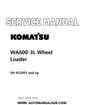 Komatsu WA600-3L Wheel Loader Service And Repair Manual SN A52001 and up PDF