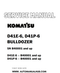 KOMATSU D41E-6, D41P-6 BULLDOZER SERVICE AND REPAIR MANUAL SN B40001 and up - PDF